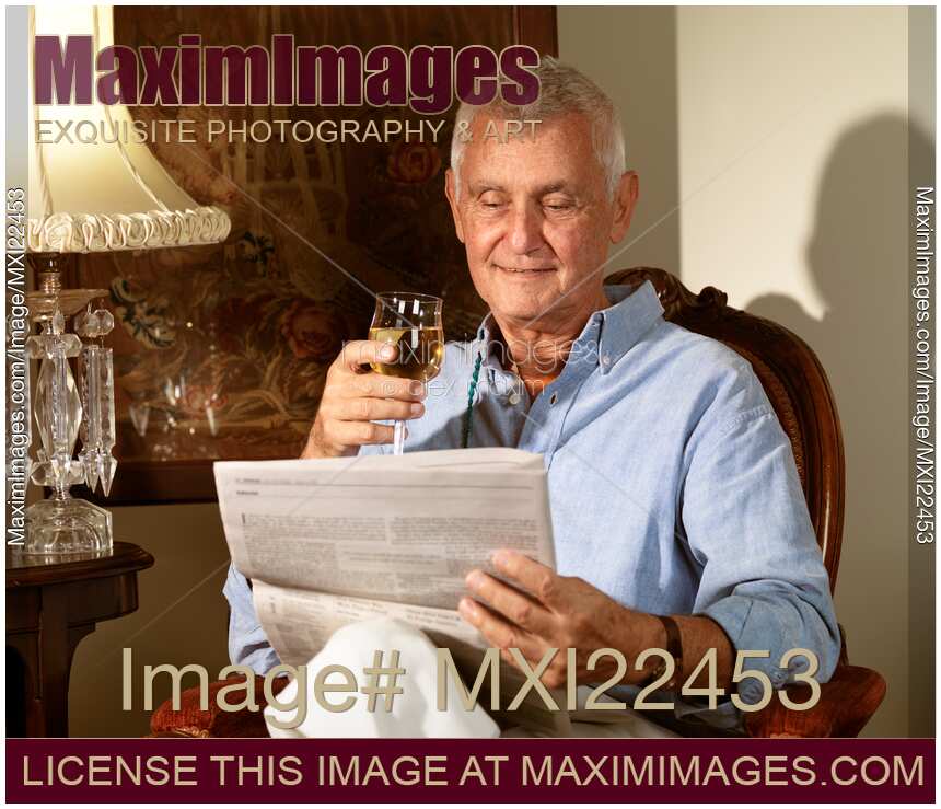 Senior Reading a Newspaper