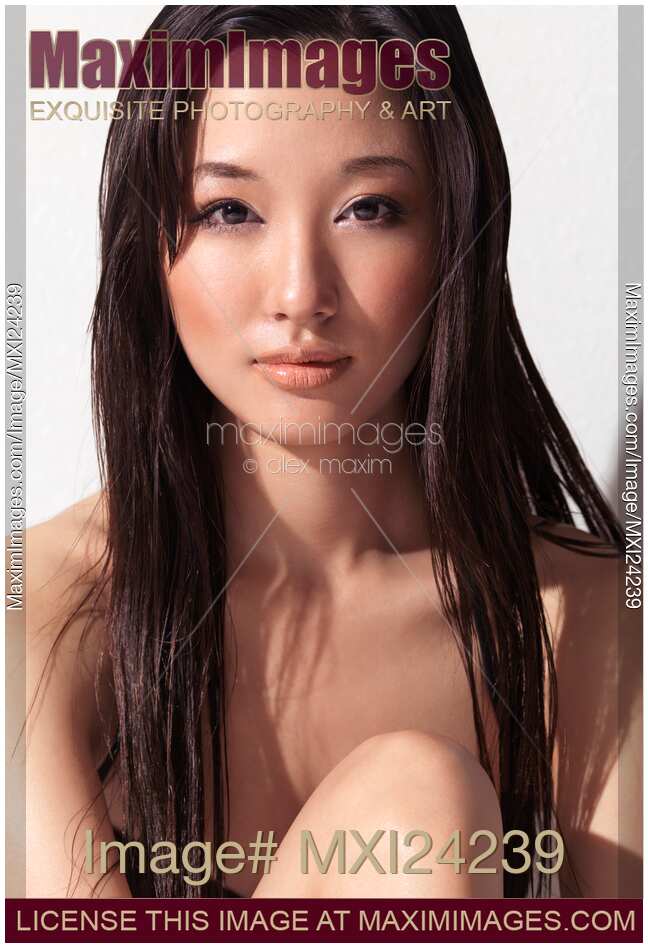 Sensual portrait of a beautiful young asian woman face