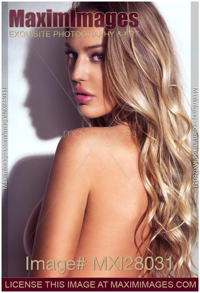Sexy glamorous woman with blond hair beauty portrait Charlie Riina