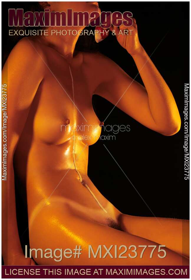 Sexy Woman Spilling Cream on Her Naked Body