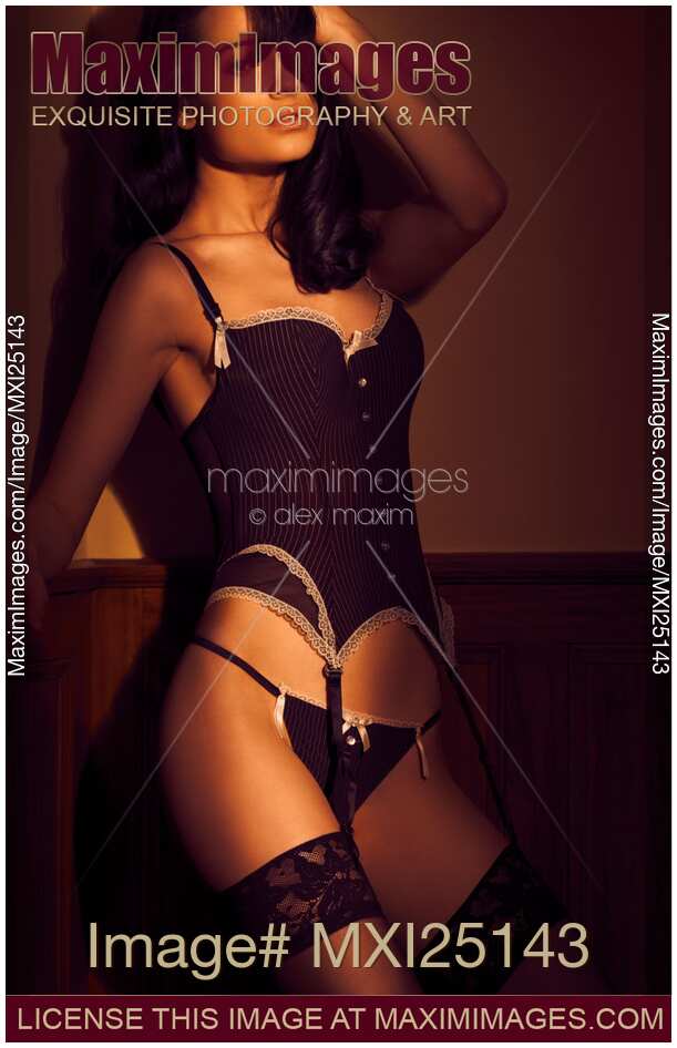 Sexy woman wearing lingerie and stockings
