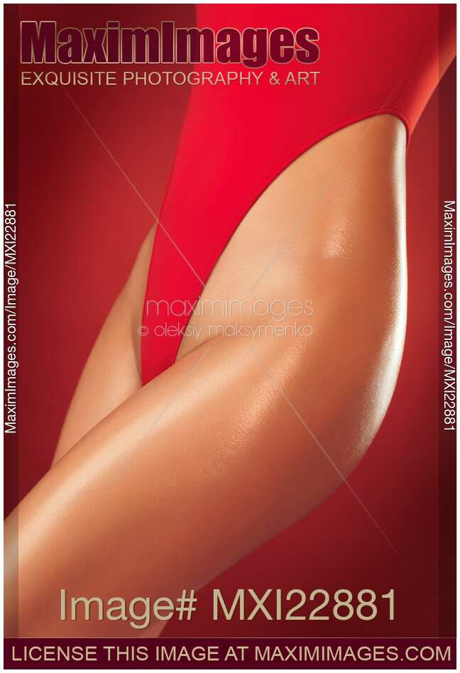 Sexy Young Woman in High Cut Swimsuit