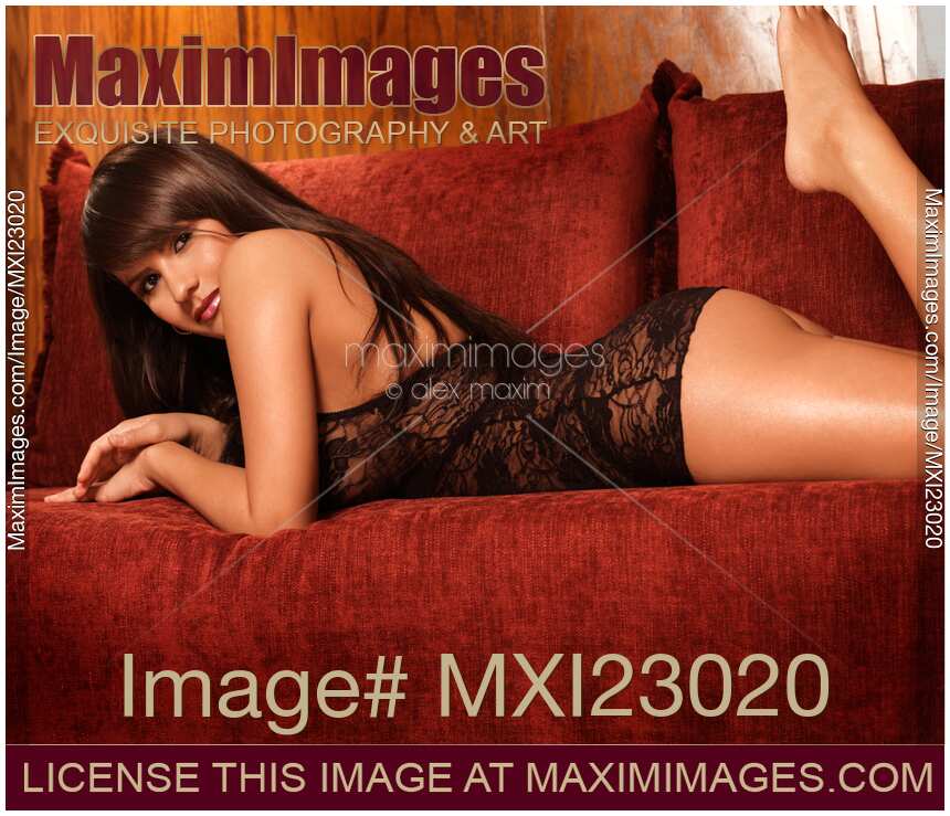 Sexy Young Woman on a Sofa