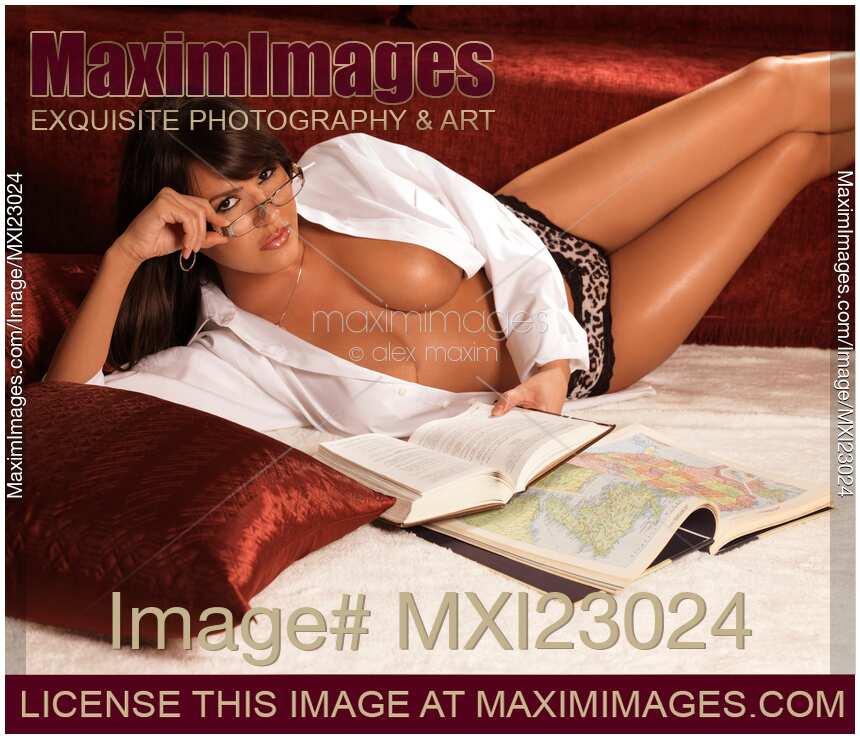 Sexy Young Woman with Books