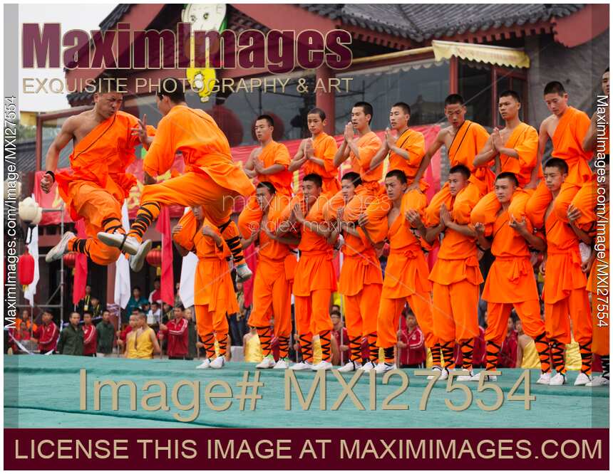 Shaolin Kung Fu students performing in China