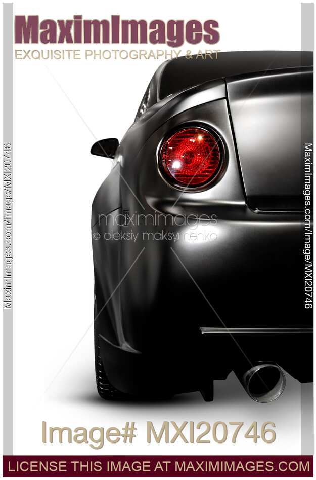 Shiny black car rear view