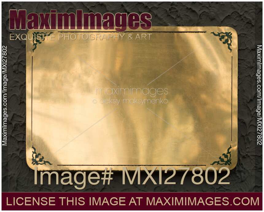 Shiny brass metal sign texture