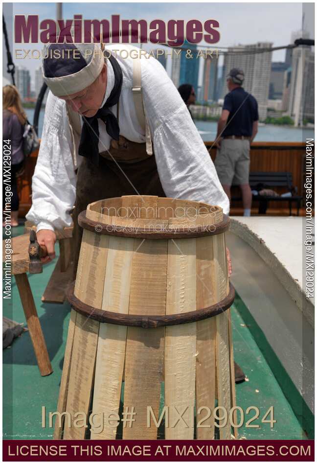 Ship Carpenter Assembling a Barrel