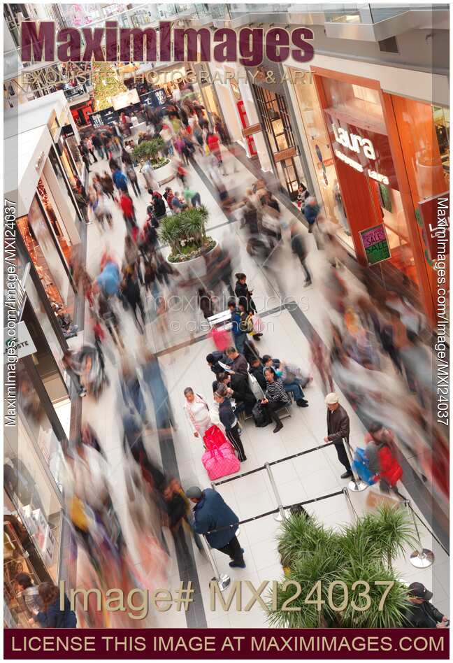 Shoppers at Toronto Eaton Centre shopping mall