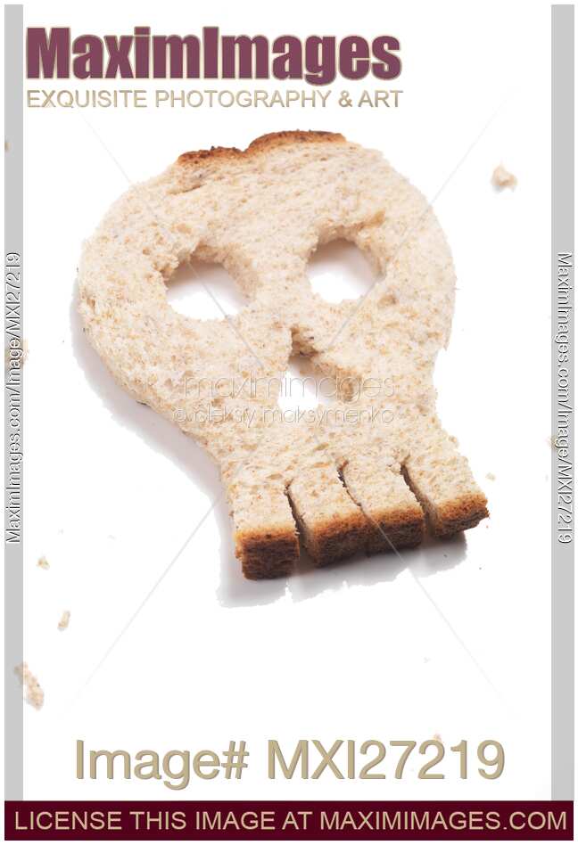 Skull made out of bread