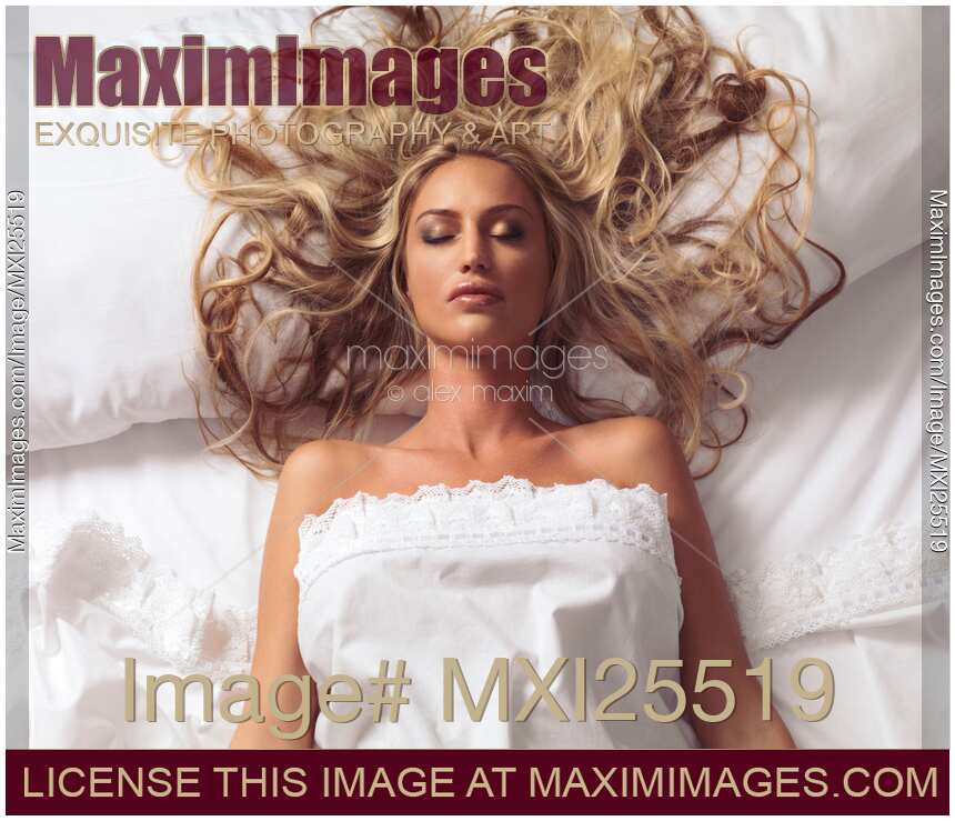 Sleeping young woman face