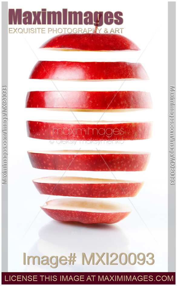 Slices of red apple