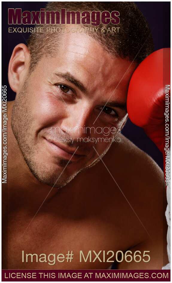 Smiling boxer candid portrait