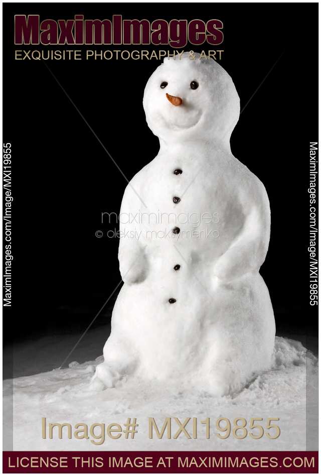 Snowman at night