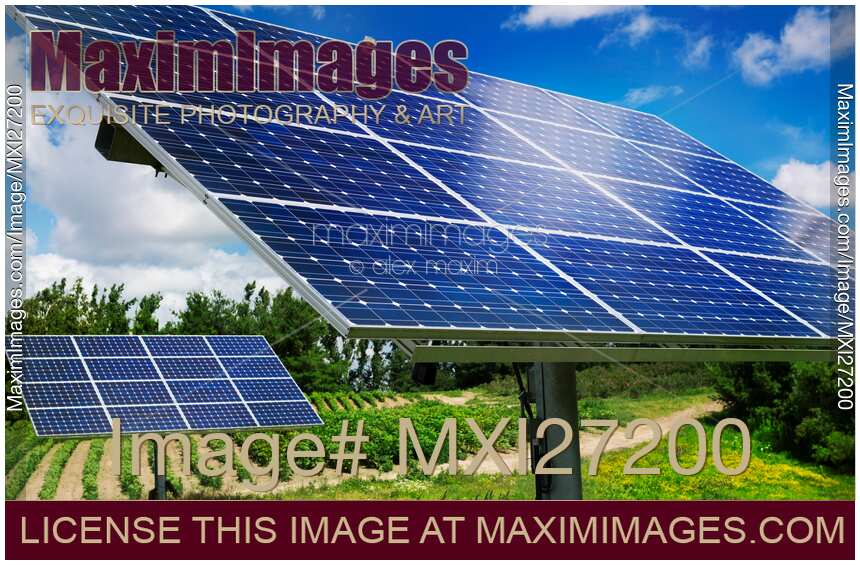 Solar panels as alternative energy source on a farm