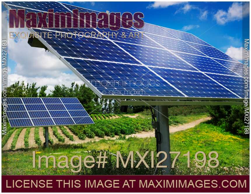 Solar panels on a farm