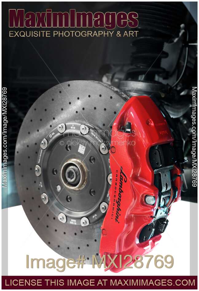 Sports car front brakes ceramic disc and caliper