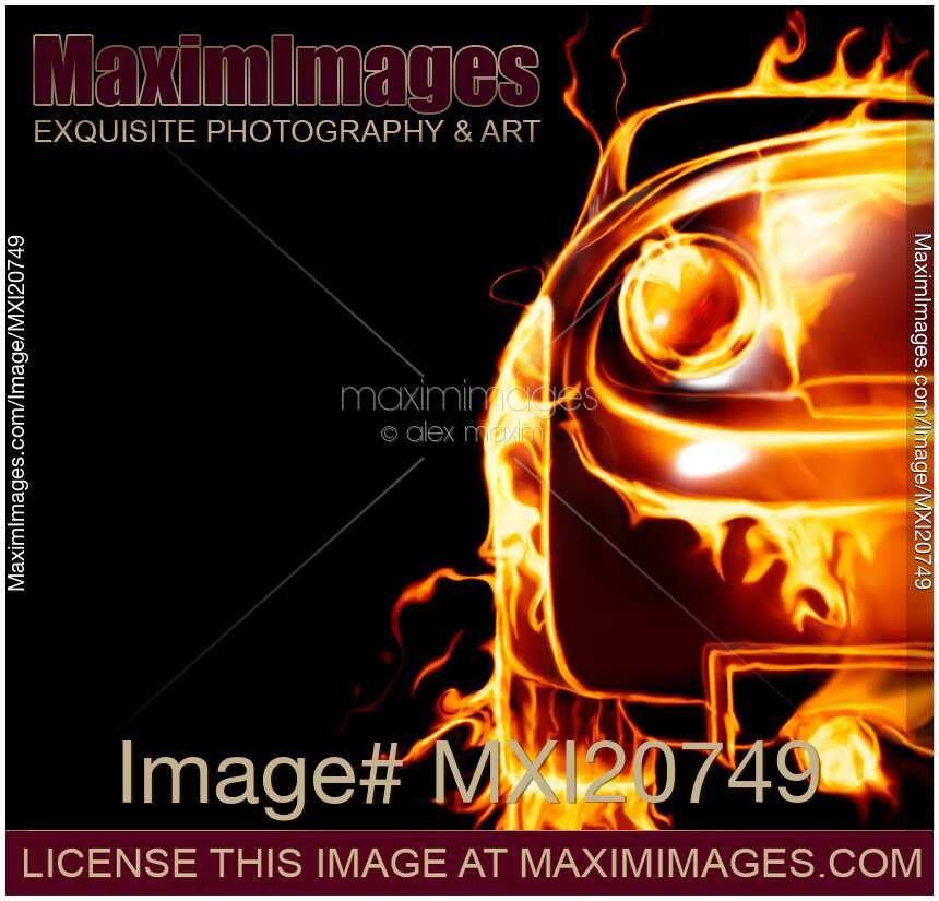 Sports Car in Flames