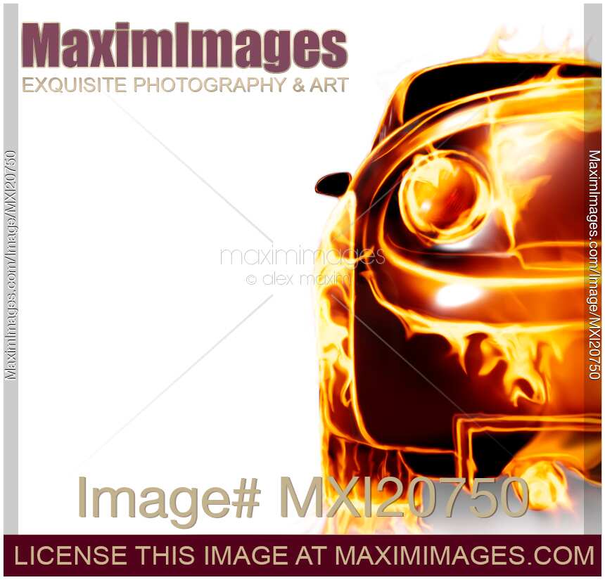 Sports Car in Flames