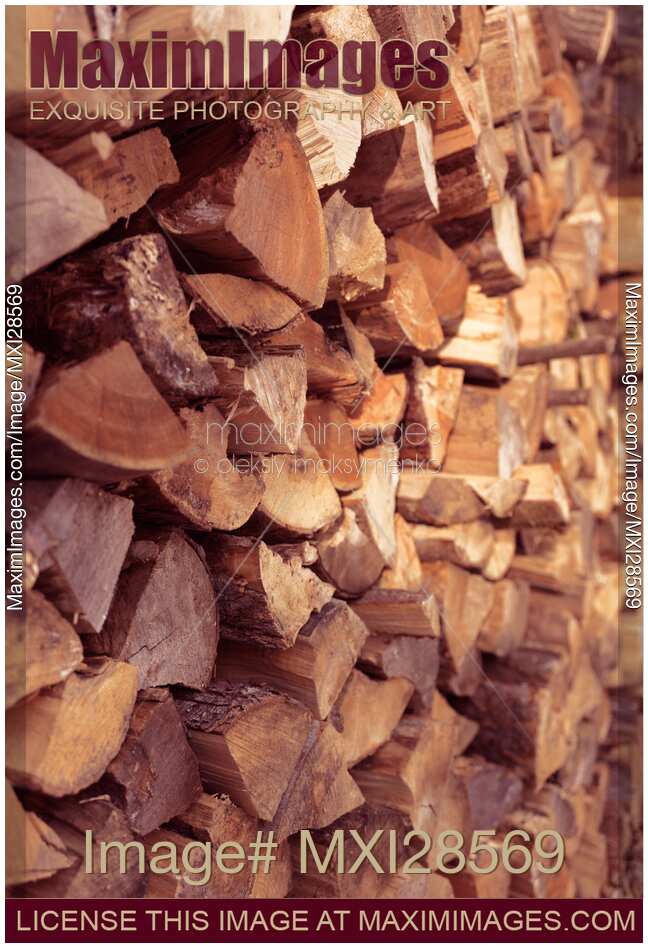 Stacked firewood background