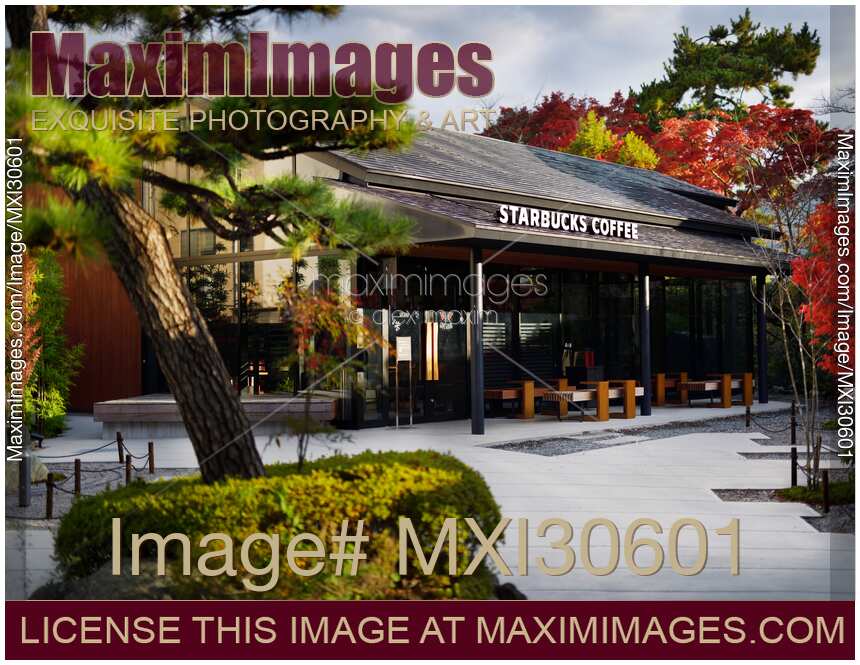 Starbucks Coffee chain restaurant in autumn Uji Japan