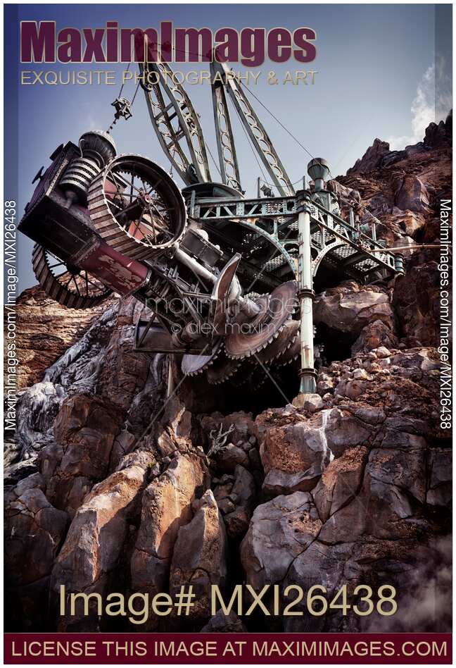 Steampunk land boring machine at Disneysea