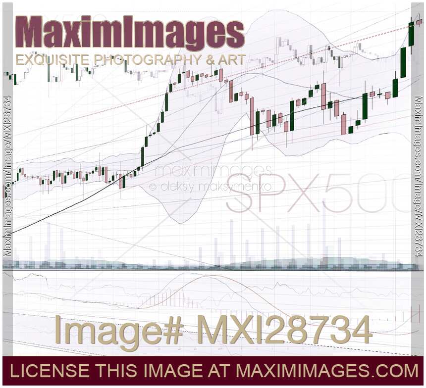 Stock market charts trading and investment concept
