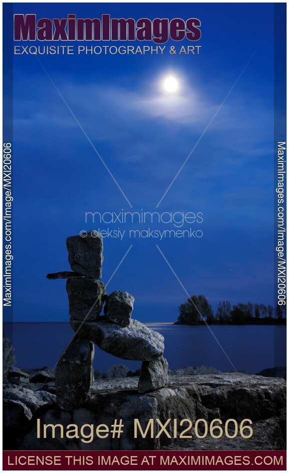 Stone Figure in Moonlight