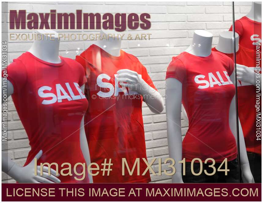 Store Sale Signs on Mannequins
