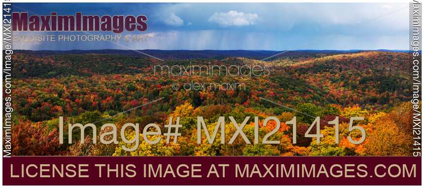 Storm Clouds over Fall Nature Scenery