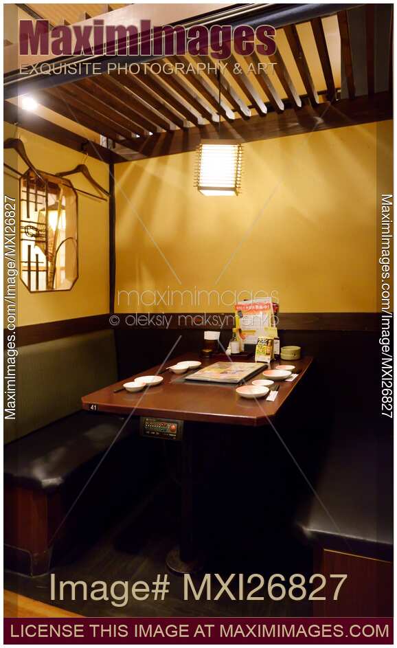 Table at a Japanese restaurant