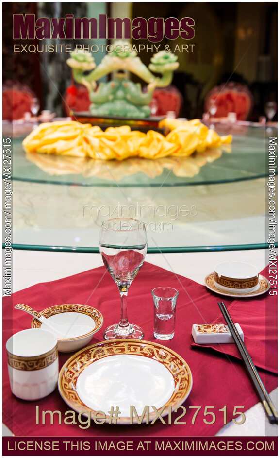 Tableware on table in China