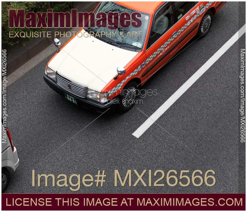 Taxi on a street in Tokyo