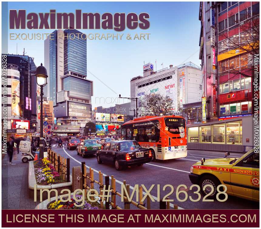 Taxis near Shibuya station in Tokyo