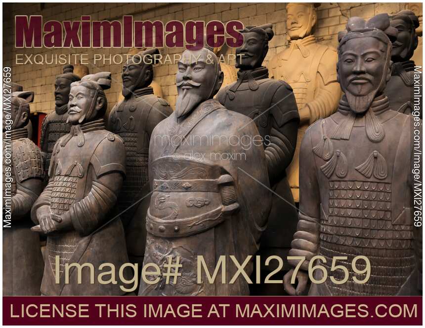 Terracotta warrior sculptures at factory