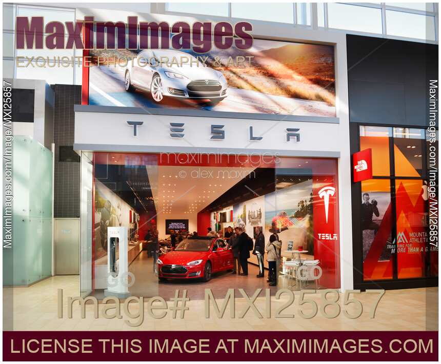 Tesla store display in Toronto Canada
