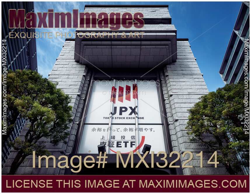Tokyo Stock Exchange main building JPX sign