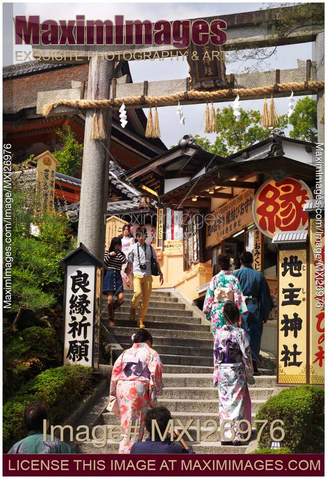Torii gate of Jishu Jinja shrine of Kiyomizu-dera temple in Kyoto