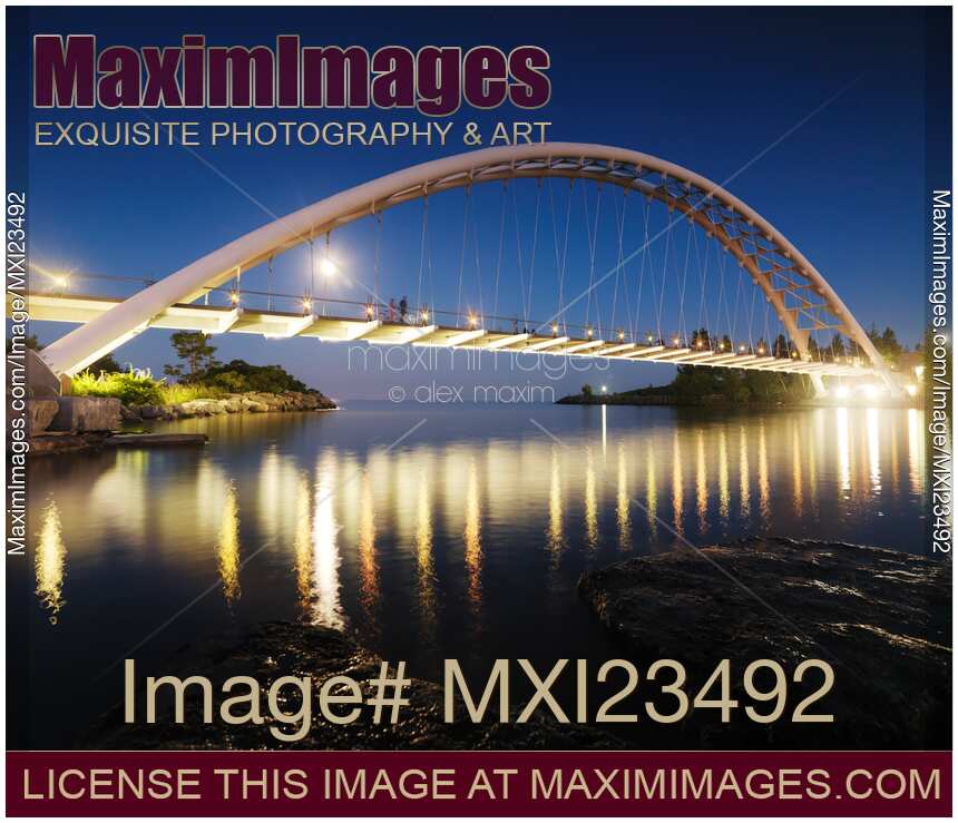 Toronto The Humber River Arch Bridge at Night