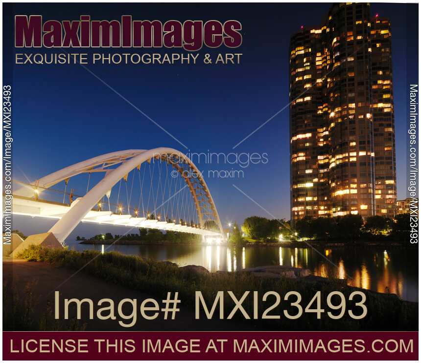 Toronto The Humber River Arch Bridge at Night