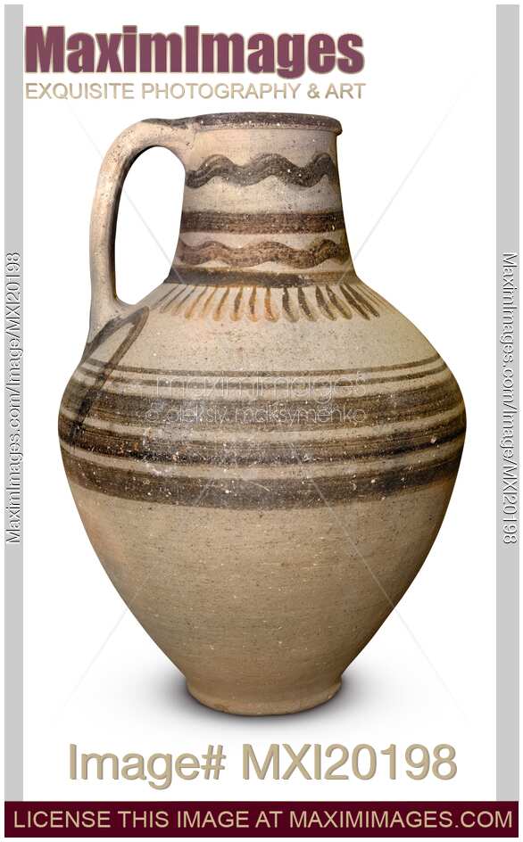 Traditional historic white painted wine jug in Cyprus