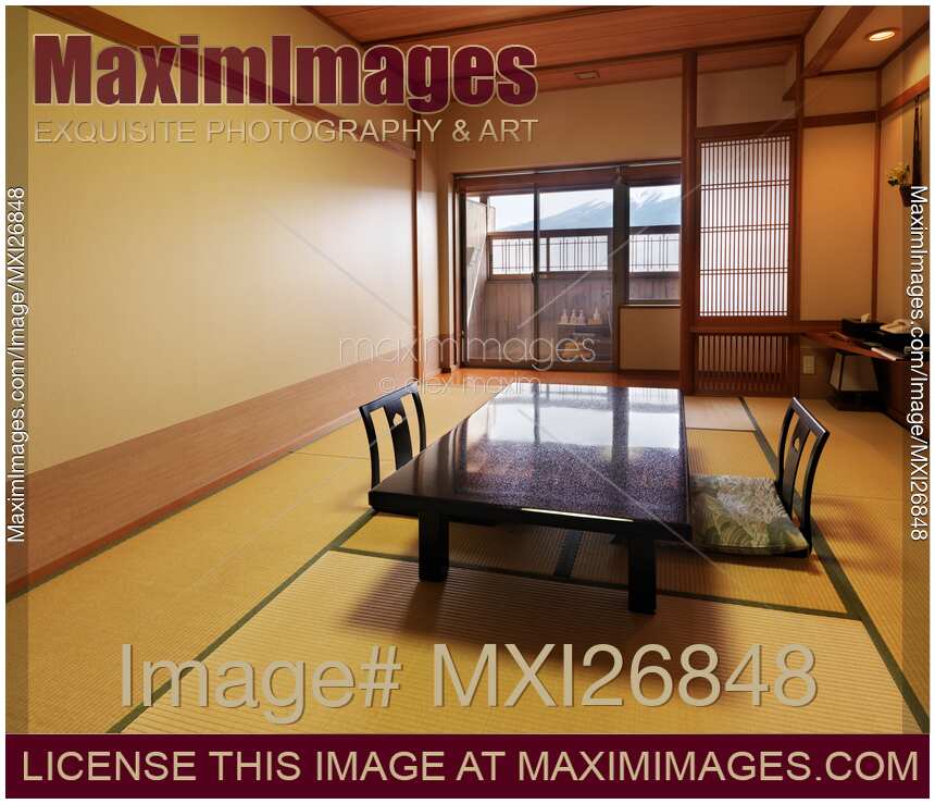 Traditional Japanese room at a ryokan
