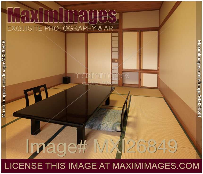 Traditional Japanese room interior at ryokan