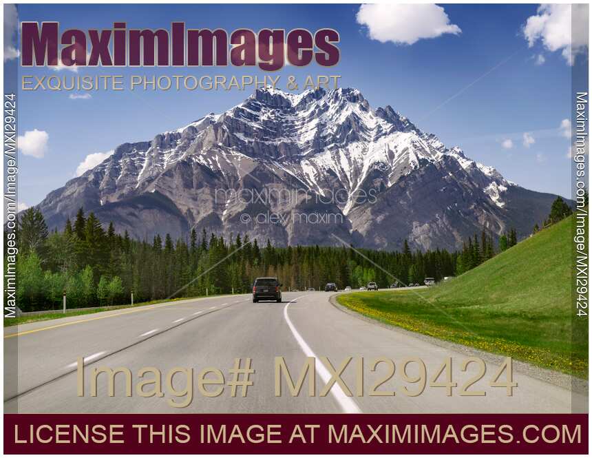 Trans-Canada highway in Alberta Rockies Canada