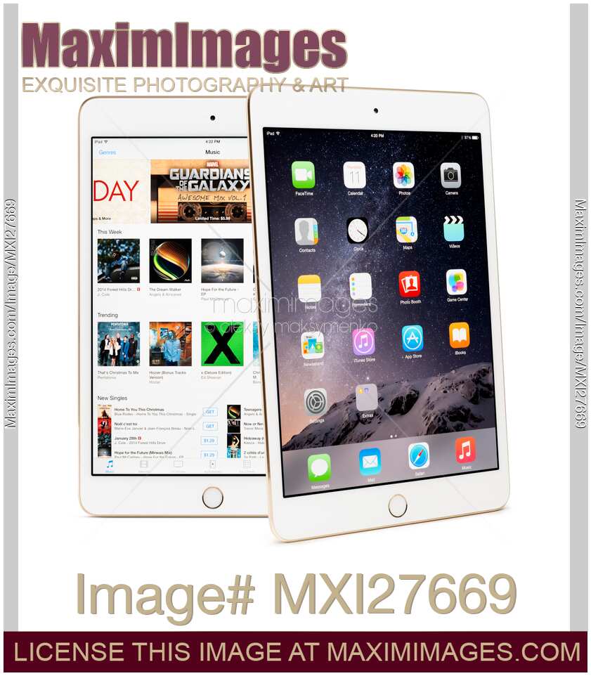 Two Apple iPad Mini 3 tablets