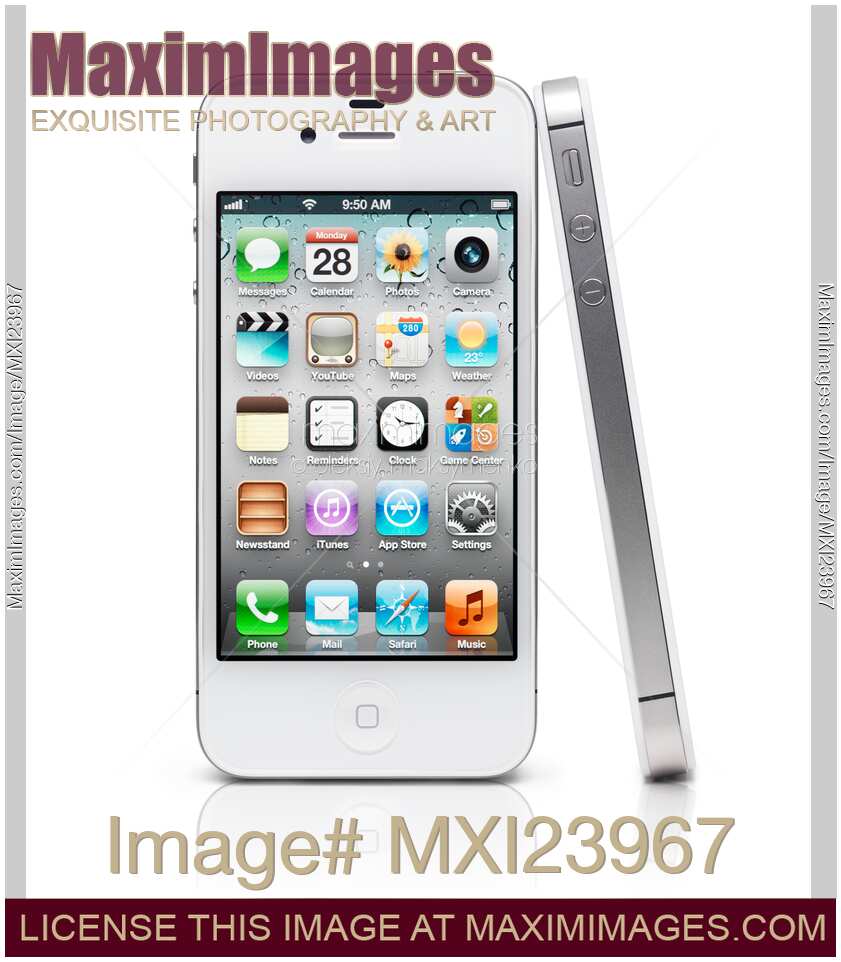 Two iPhone 4S Smartphones Isolated on White