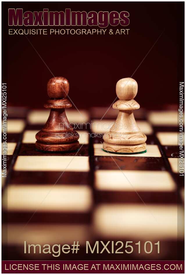 Two pawns on chessboard