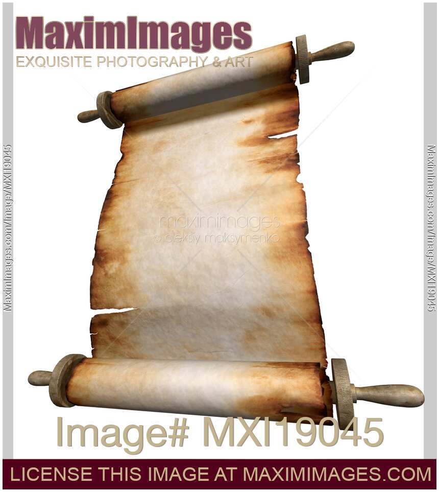 Photo of Roll Of Rustic Parchment Paper Background