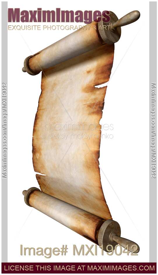 Unfolded Vintage Roll of Parchment