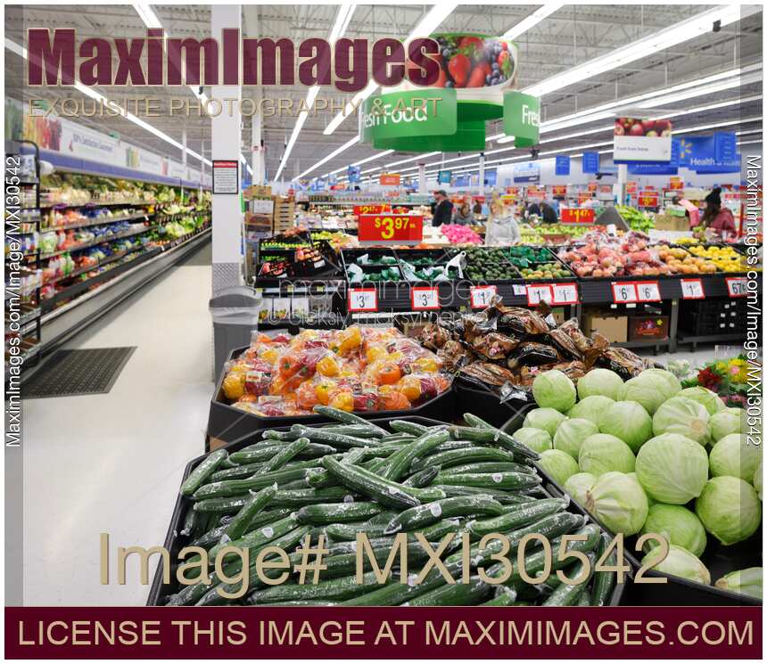 Vegetables at Walmart store fresh food section